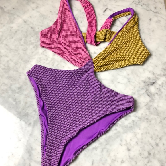 Agua Bendita Colorful One-Piece Swimsuit Size L - Picture 2 of 9